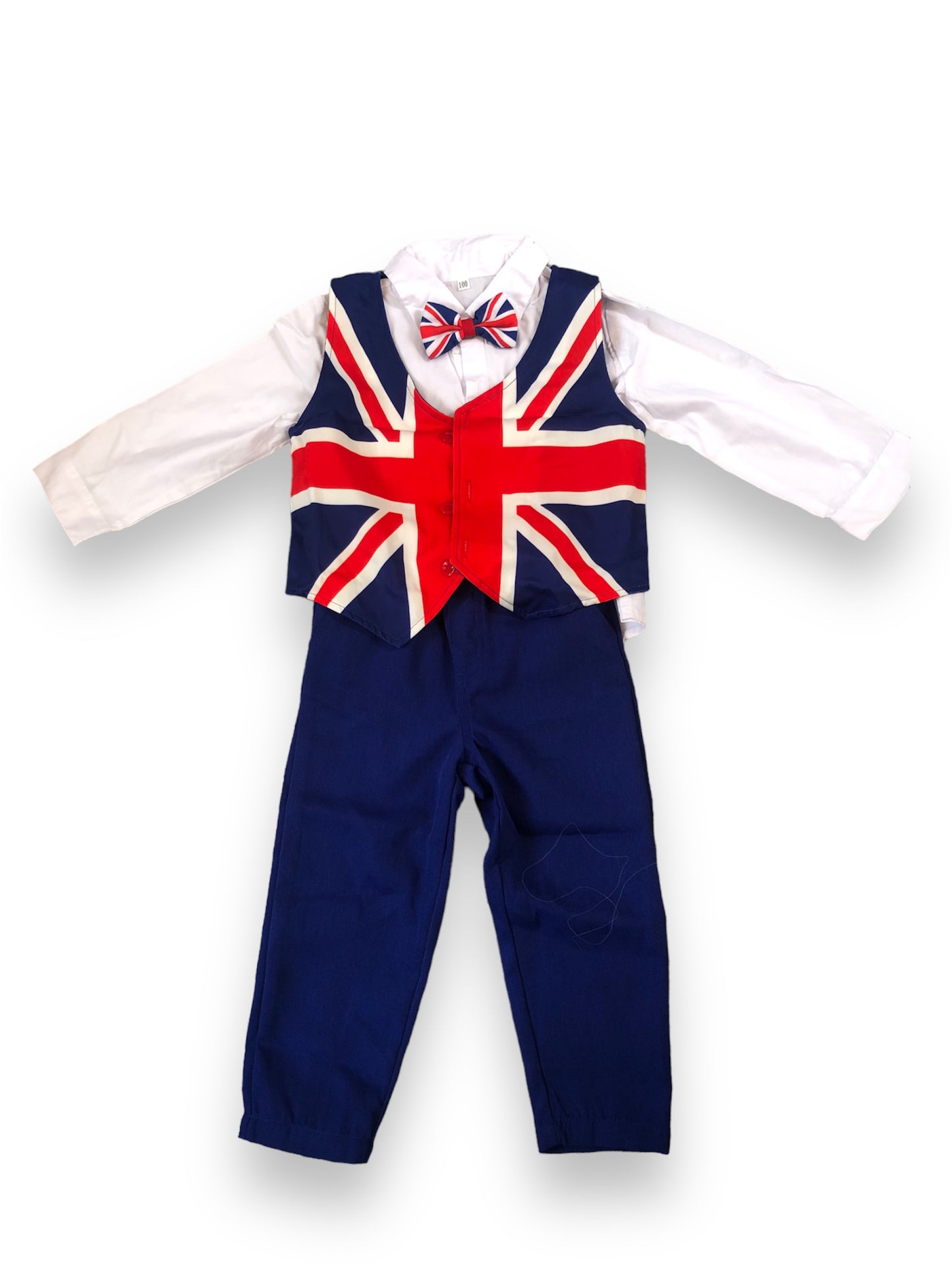 Baby Boy Shirt, Waistcoat,Trousers and Bowtie set - Union Jack