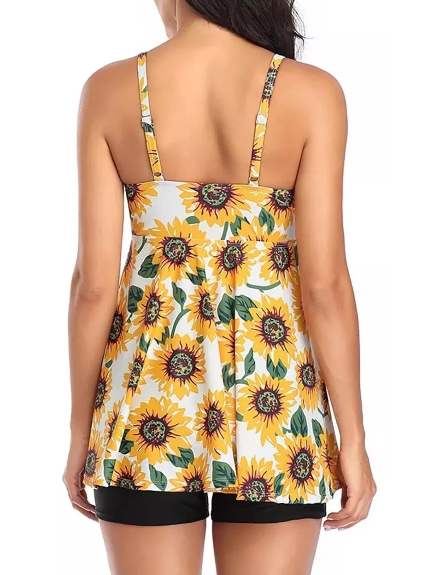 ECUPPER Womens Two Piece Swimdress With Boy Short V Neck Bathing Suit