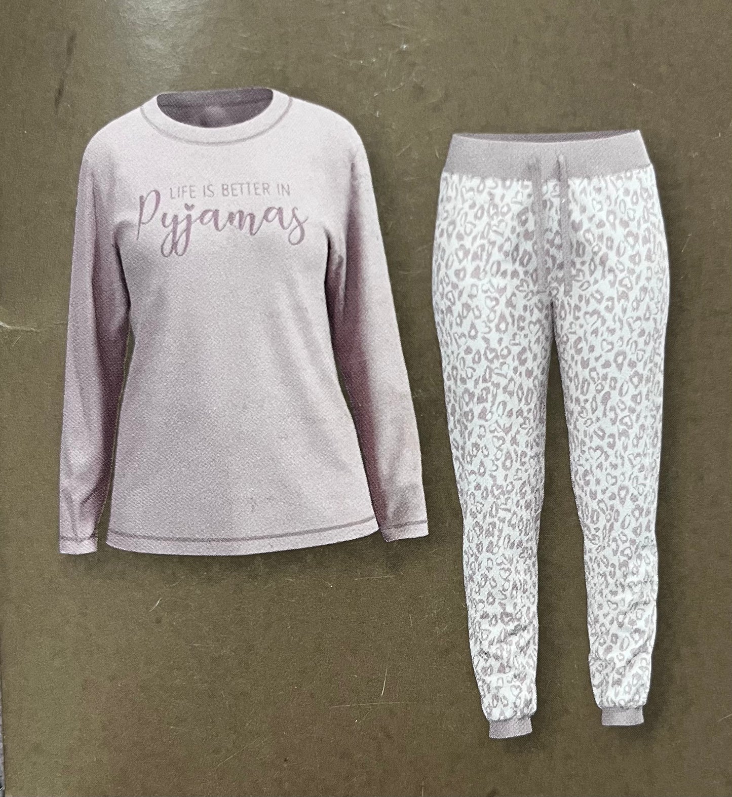 Ladies fleece cosy pyjamas set