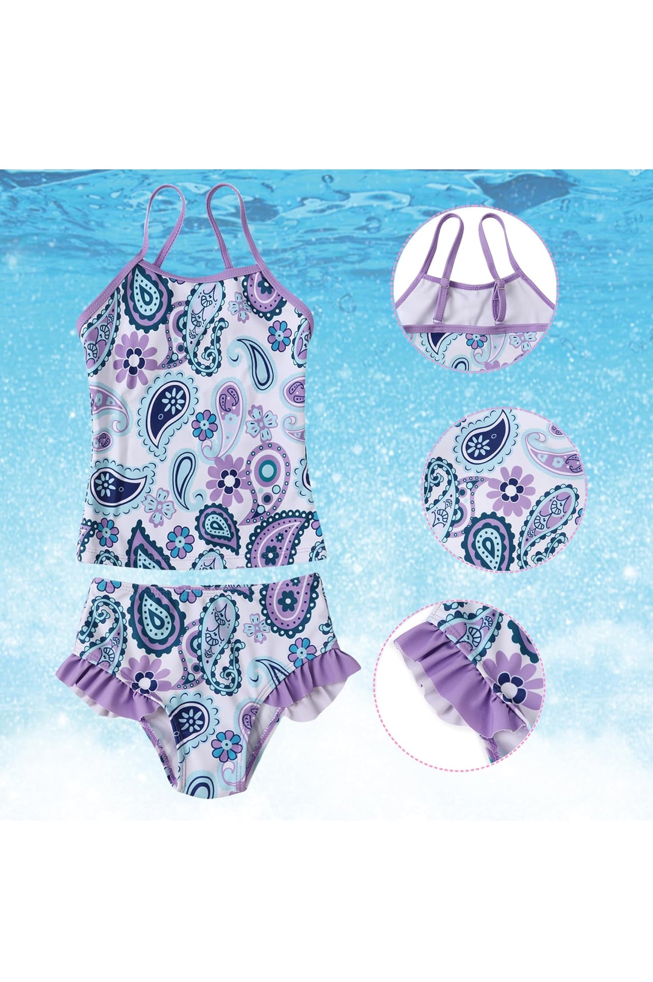 Jolikley Girls Swimming Costume 3-Piece