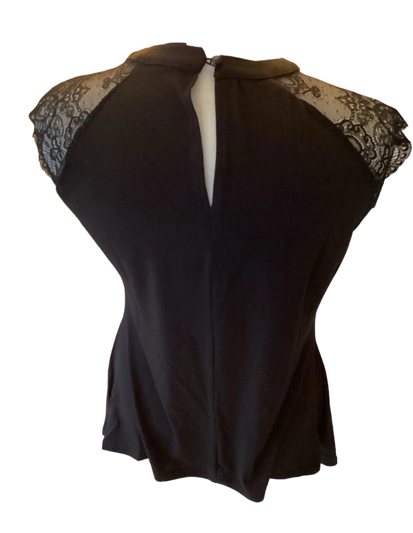 Scarlet Darkness lace shoulder long vest top