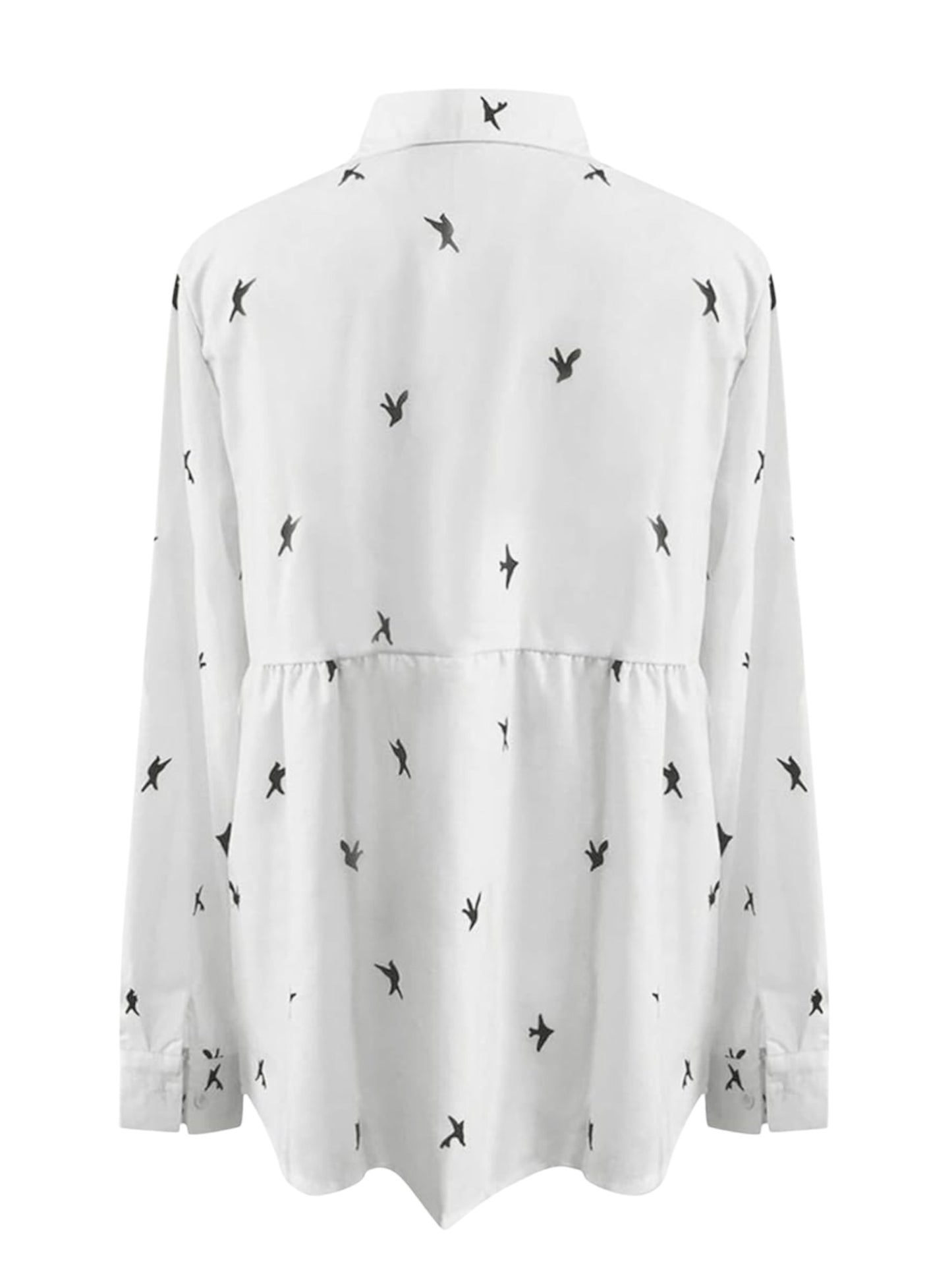 Women's Long Sleeve Top, Blouse Comfort Print Button Shirt Style Linen