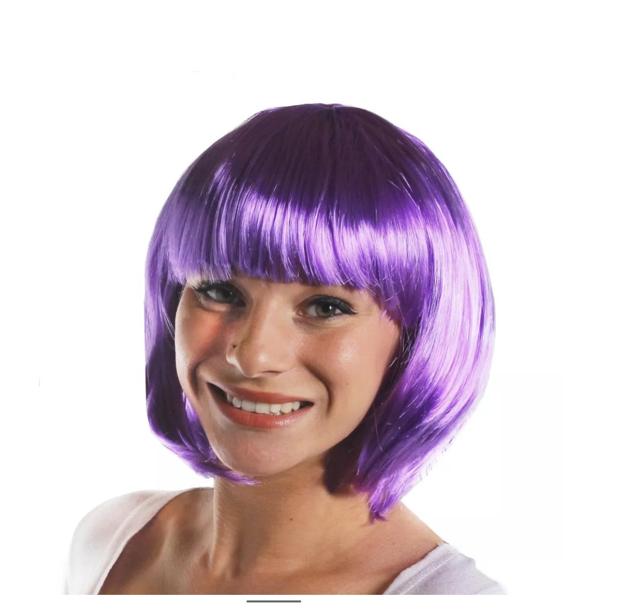 Purple Short Bob wig with Fringe
