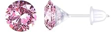 Kakonia Plastic Stud Earrings with Cubic Zirconia Gems