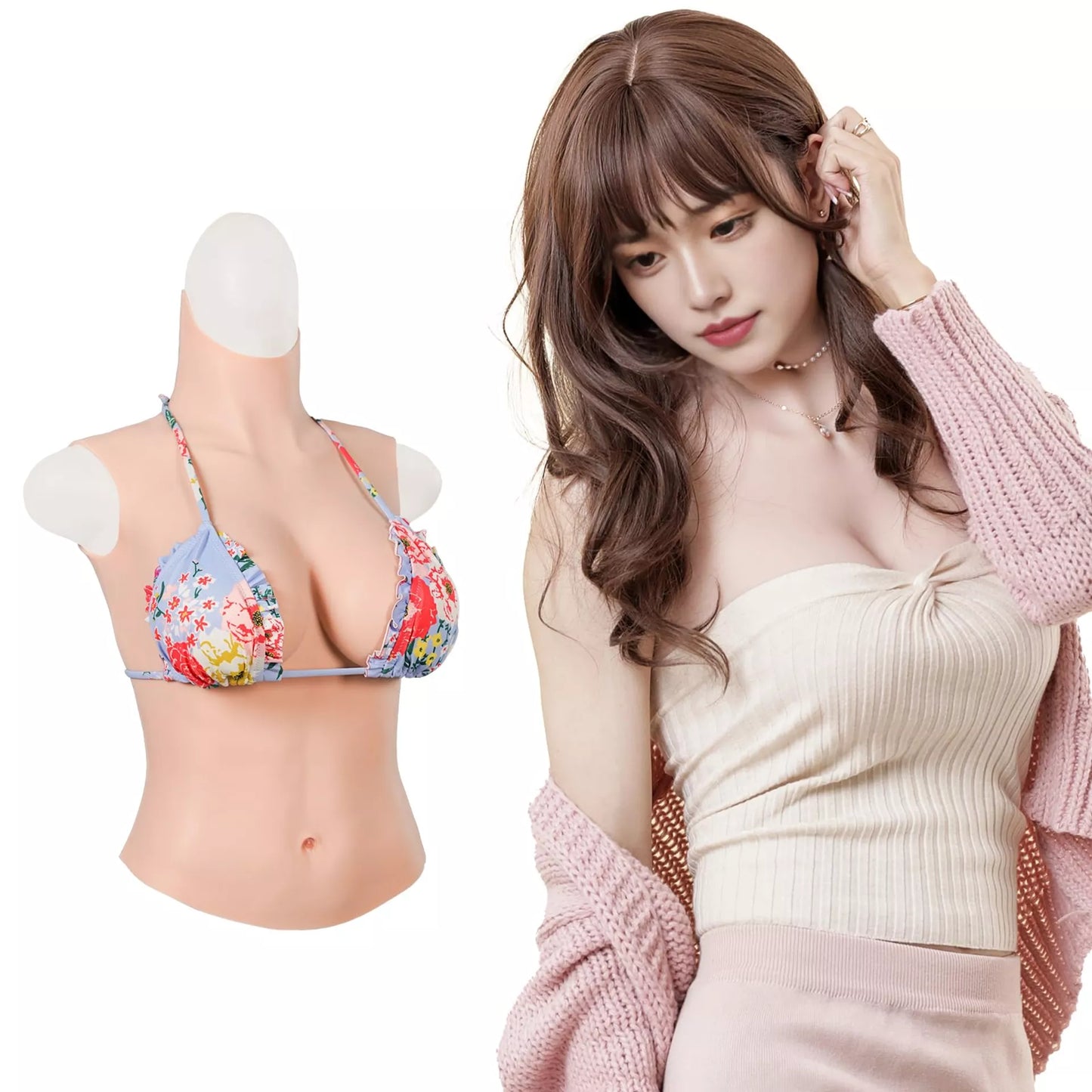 Minaky Silicone Breast Form Atificial Halfbody Breastplate Mastectomy Prosthesis Crossdresser Transgender Cosplay Costume