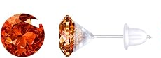 Kakonia Plastic Stud Earrings with Cubic Zirconia Gems