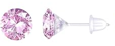 Kakonia Plastic Stud Earrings with Cubic Zirconia Gems