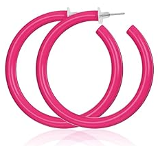 Colorful Big Hoop Earring 80s 90s Retro Large Hoops
