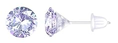 Kakonia Plastic Stud Earrings with Cubic Zirconia Gems