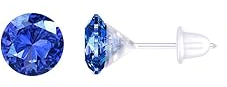Kakonia Plastic Stud Earrings with Cubic Zirconia Gems