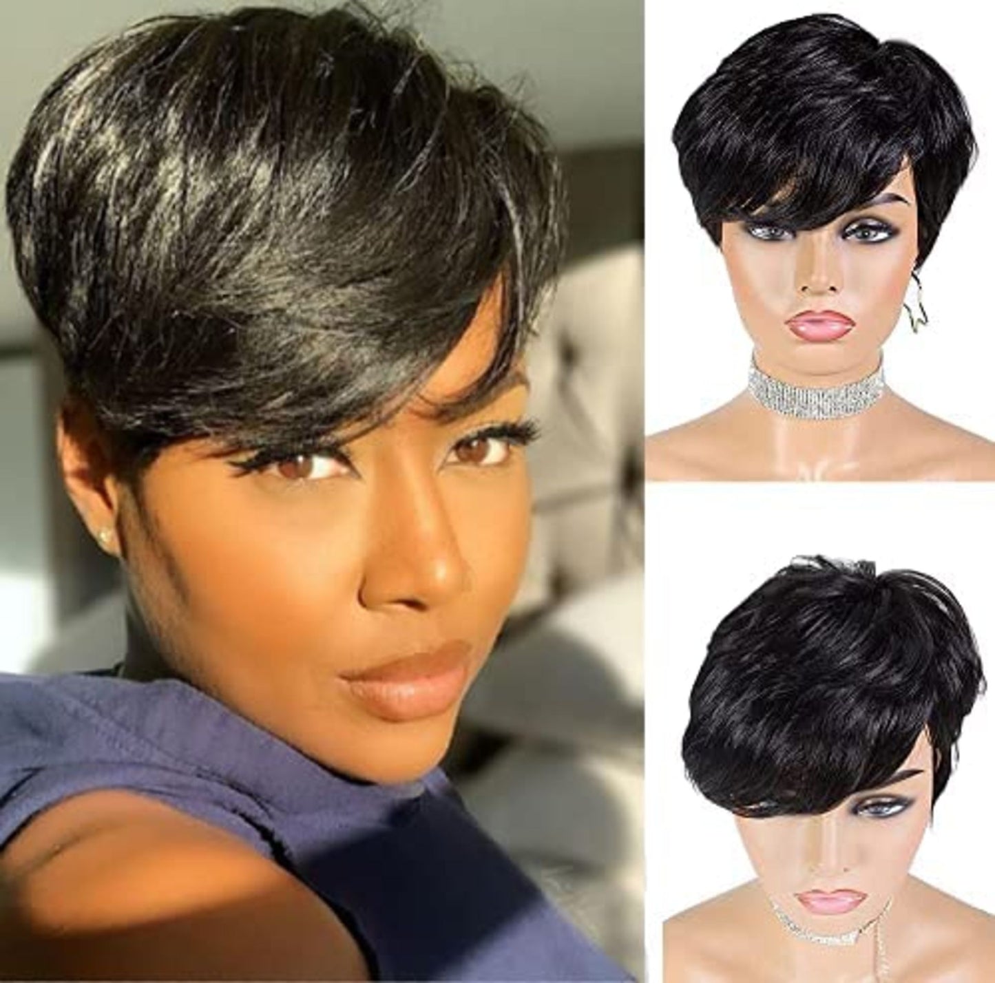 Vairety Black Short pixie cut Wig