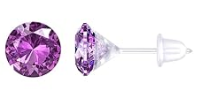 Kakonia Plastic Stud Earrings with Cubic Zirconia Gems