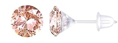 Kakonia Plastic Stud Earrings with Cubic Zirconia Gems