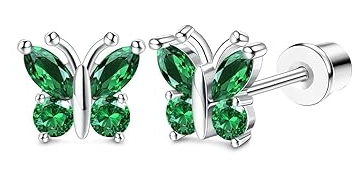 Kakonia Green Gemstone Earrings Hypoallergetic Cubic Zirconia