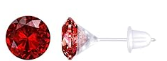 Kakonia Plastic Stud Earrings with Cubic Zirconia Gems