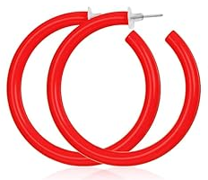 Colorful Big Hoop Earring 80s 90s Retro Large Hoops