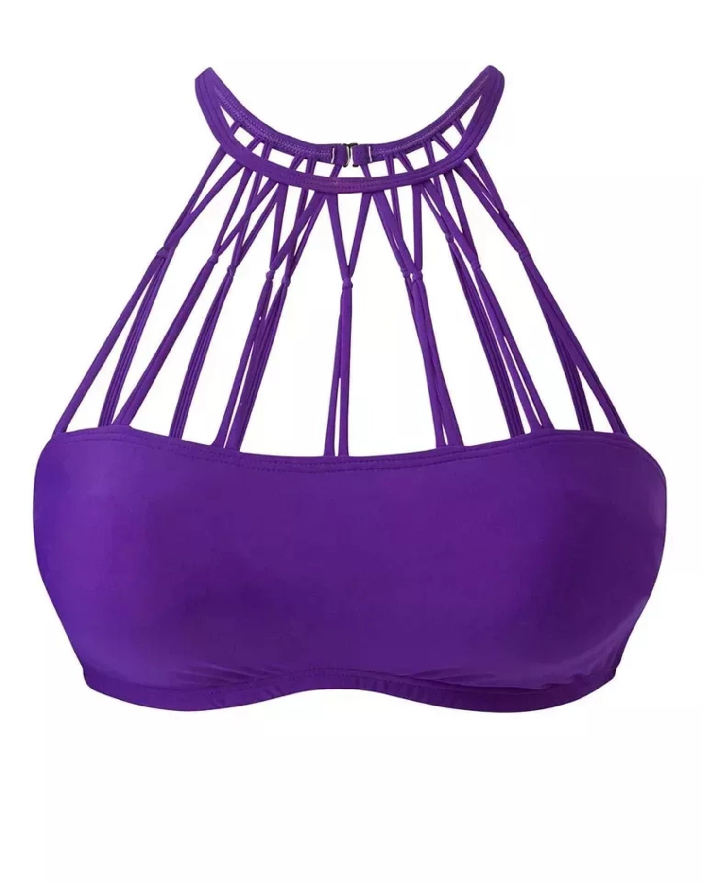 Simply Yours purple halter neck strappy bikini top