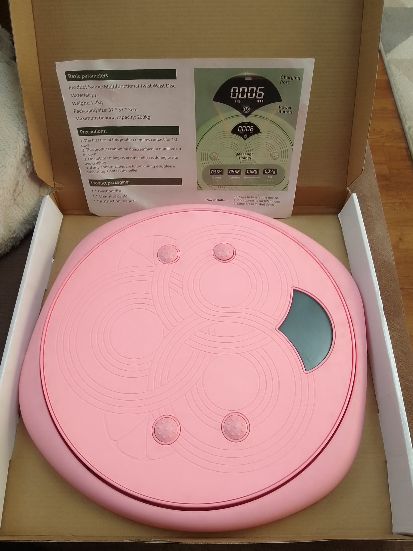 RHINOSPORT Twist Board Waist Twisting Disc Massage Foot Sole for Toning Workout Home Gym Board Fitness Equipment