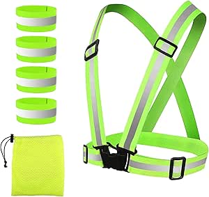 High Vis running/cycling straps and bag set