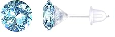 Kakonia Plastic Stud Earrings with Cubic Zirconia Gems