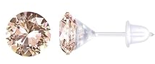 Kakonia Plastic Stud Earrings with Cubic Zirconia Gems
