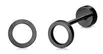 Cartilage Earrings Studs Earrings Black Screw Flat Back