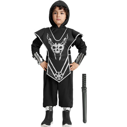 Boys Black Ninja Costume with Katana