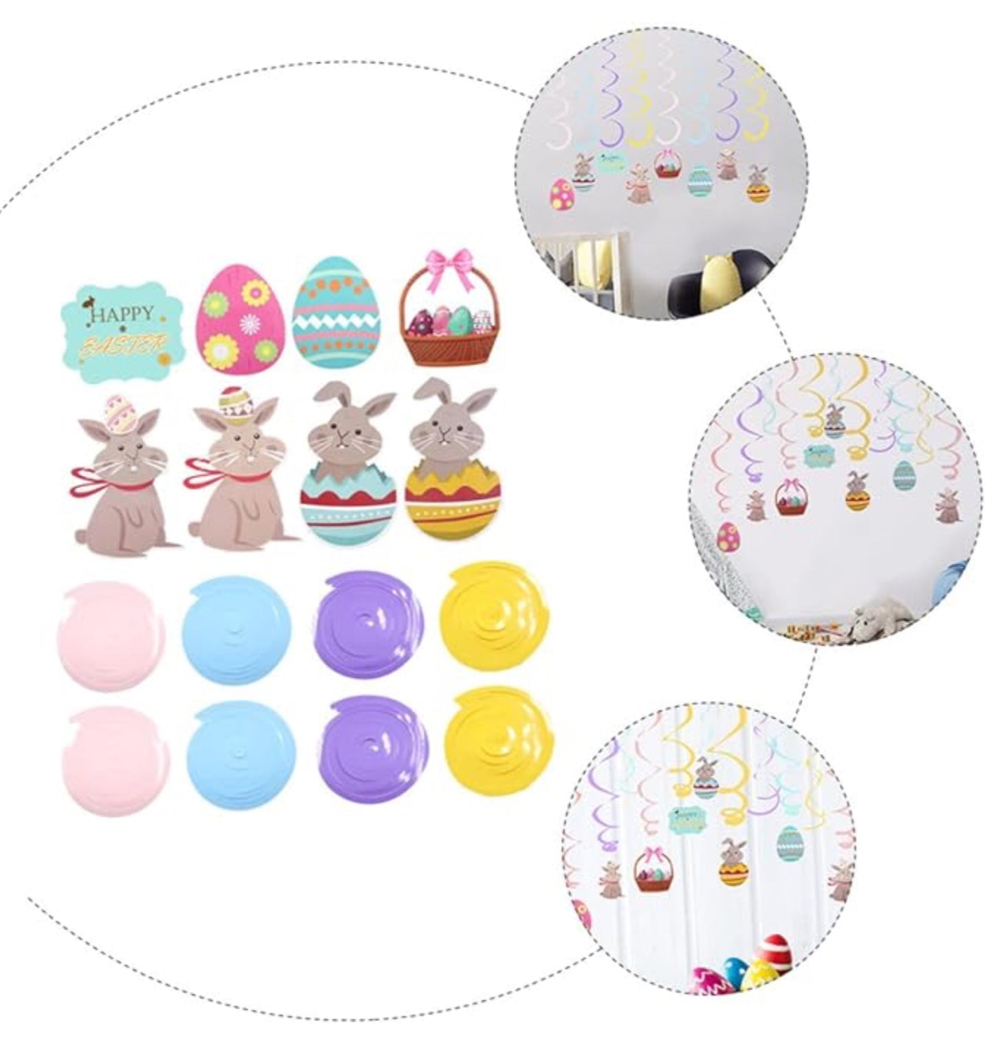 8 Sets Ornament Rabbit Banner