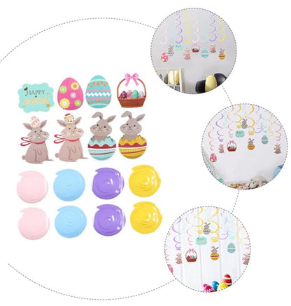 8 Sets Ornament Rabbit Banner