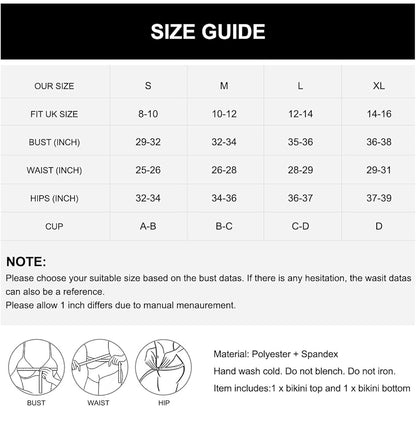 Mengsiy Sexy High Waist Bikini Swimwear Women Swimsuit Bandage Floral Bikini