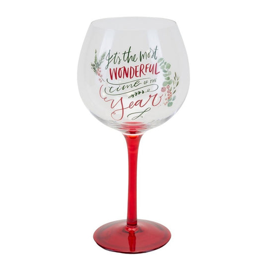 "It's the most wonderful time of the year" Christmas Gin Glass Gift in Box