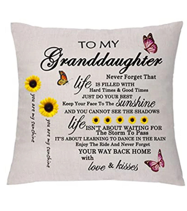 To my Granddaughter cushion cover