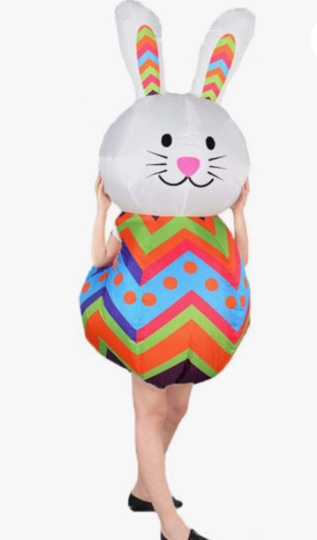 Rafalacy Inflatable Easter Bunny Costume for Adult Inflatable Easter Egg Costume