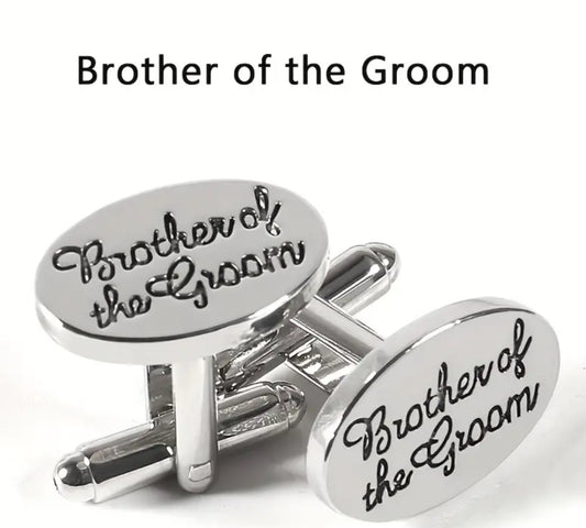 Fashionable Wedding Lettering Cufflinks Brother of the Groom