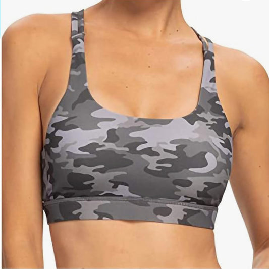 Combat workout Top with Strappy Cross non Underwire Padded Yoga Tank Sports Bra