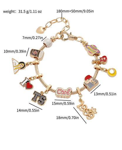 Taylor Swift Charm Bracelet with charms