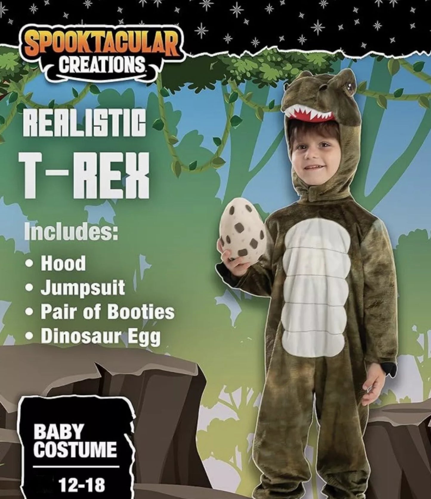 Toddlers Realistic T-Rex Dinosaur Fancy Dress