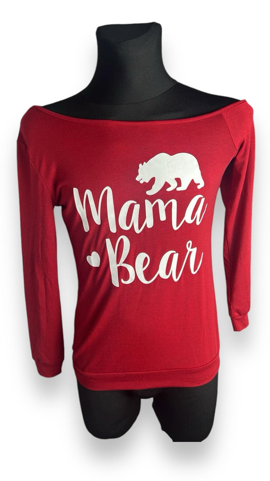 Ladies Off the Shoulder "Mama Bear" Long Sleeve Top