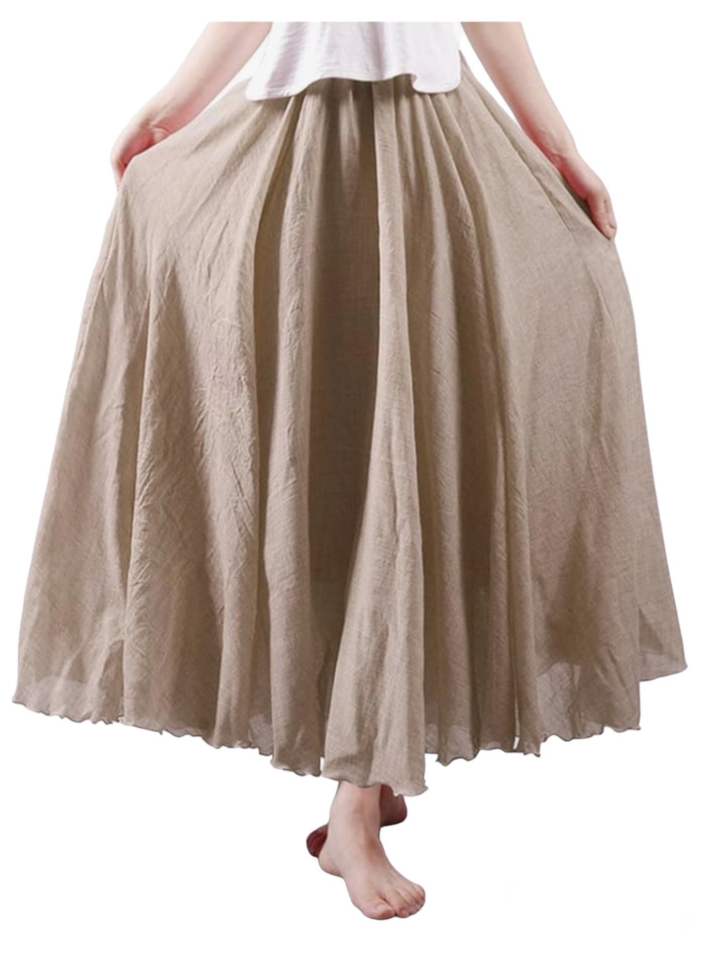 Women's Bohemian Style Elastic Waist Band Long Maxi Skirt