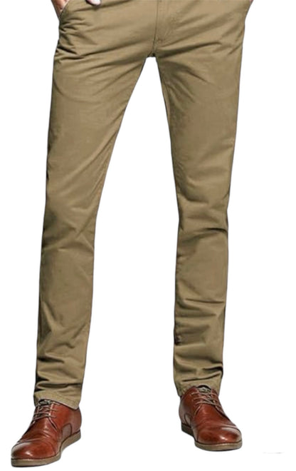 Ochenta Mens Tapered Stretch Chinos Casual Smart Trousers Formal Regular Fit