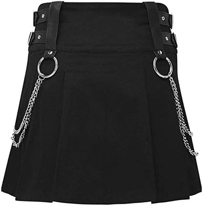 High Waist Women Mini Pleated Skirt Streetwear Gothic Cross Skirts Harajuku