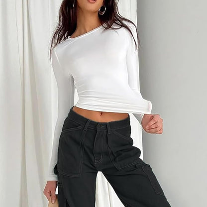 flintronic Womens Long Sleeve Scoop Neck T-Shirt