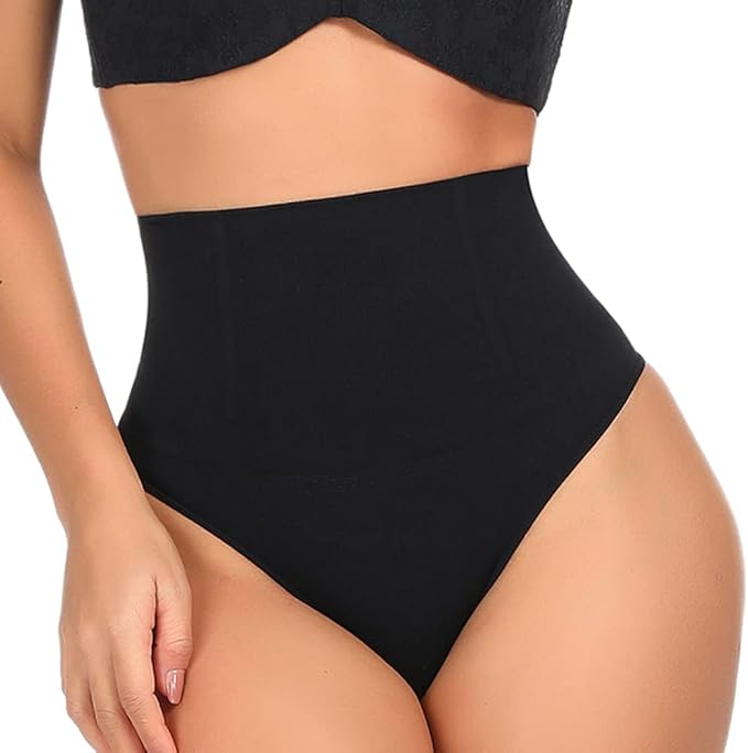 Shapewear Tummy Control Mid Waist Thong with Boning