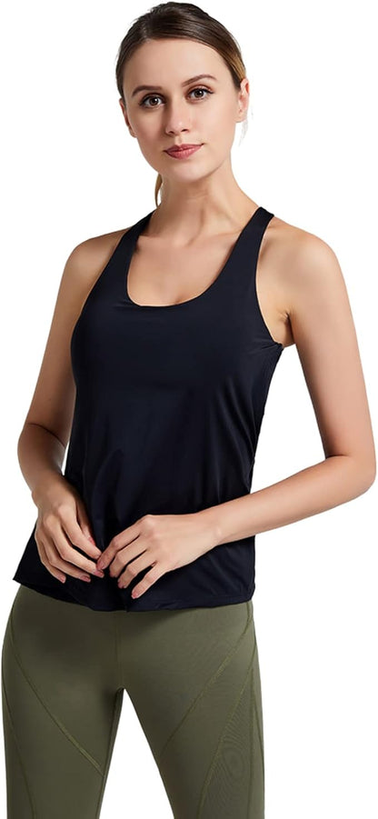 maxToonrain Women Gym Workout top with Built in Bra