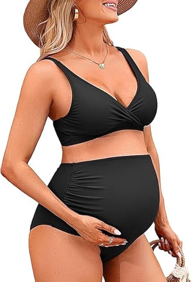 Charmo High Waisted Maternity Swimsuit Bikini Set