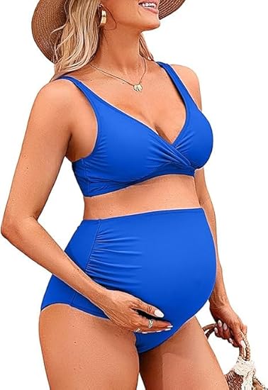 Charmo High Waisted Maternity Swimsuit Bikini Set