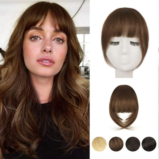 Barsdar French bangs Clip-in Fringe 100% Human hair - Medium Brown