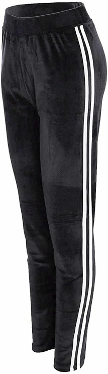 Ladies Velour Leggings with Side Stripe