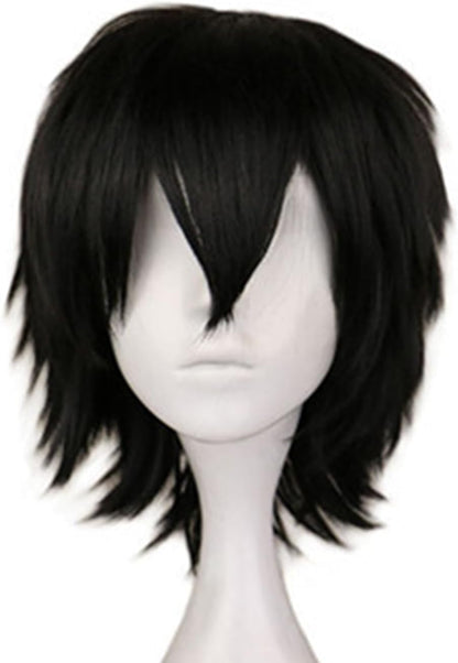 SKHAOVS Unisex Black Short Wig Short Black Wig Cosplay