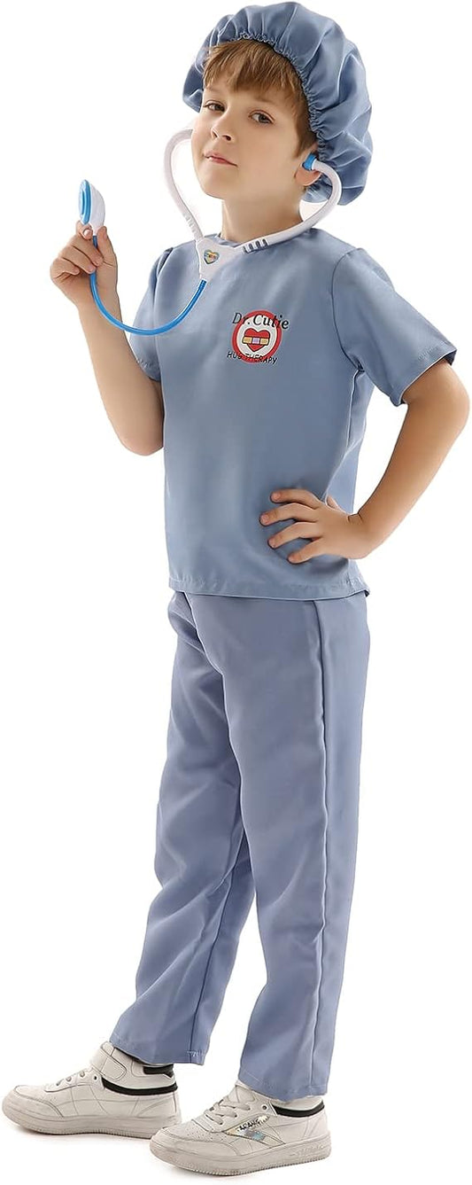 Forever Young Kids Children's ER Scrubs Doctor Fancy Dress Costume